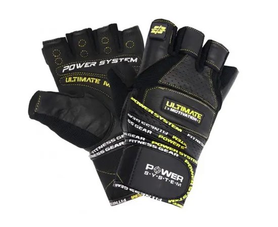 Перчатки для фитнеса Power System Ultimate Motivation PS-2810 Black Yellow Line S (PS_2810_S_Black/Yellow), Размер: S, Цвет: Чёрный/Жёлтый