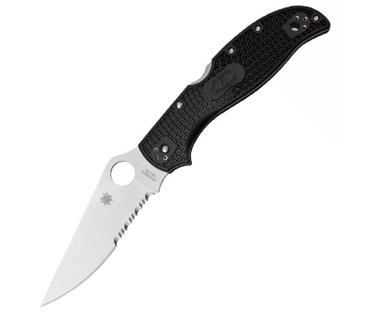 Нож Spyderco Stretch 2 XL FRN, полусеррейтор (C258PSBK), Цвет : Чёрный, Тип режущей кромки: Полусеррейтор