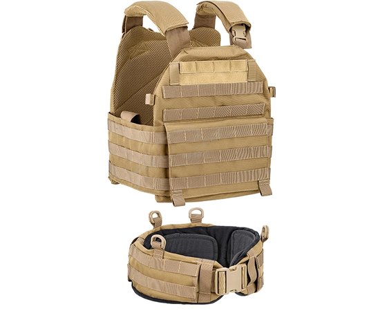 Жилет тактический Defcon 5 Carrier With Belt coyote tan (D5-BAV13 CT), Цвет: Койот