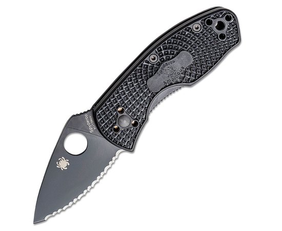 Ніж Spyderco Ambitious Lightweight Black Blade, серрейтор (C148SBBK)