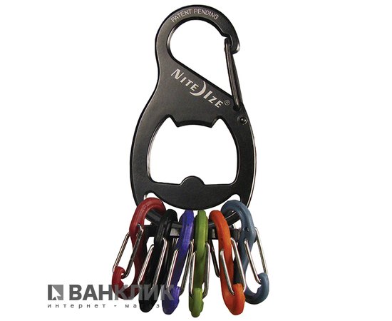 Органайзер для ключей (карабин-открывашка) Key Rack Bottle Opener черный (94664017740)