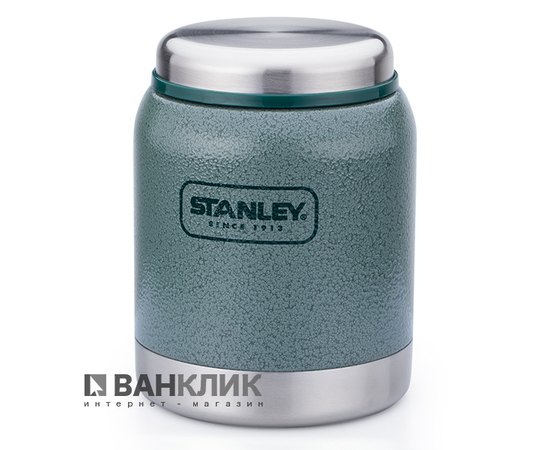 Термобанка для еды Stanley Classic серии Hammertone объемом 0.41л зеленая (6939236321563)