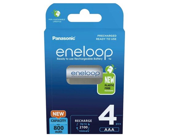 Акумуляторна батарея Panasonic Eneloop AAA 800 4BP mAh NI-MH (BK-4MCDE/4BE)