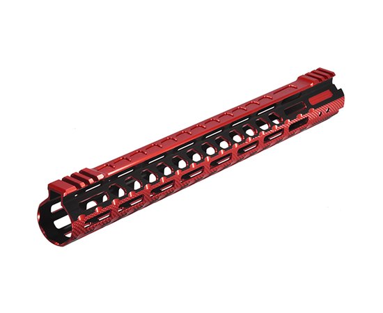 Цівка Leapers UTG PRO Ultra Slim15" для AR15. M-LOK.  Black/Red (MTU019SSM3R2), Колір: Червоний/Чорний