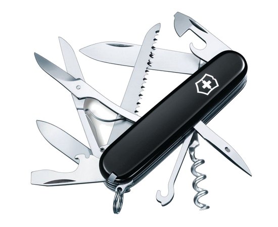 Багатофункціональний ніж Victorinox Huntsman 1.3713.3B1, Колір: Чорний, Марка сталі: Нержавіюча сталь, Матеріал рукояті: Нейлон