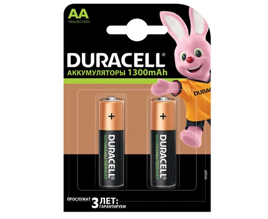 Аккумуляторная батарейка Duracell AA 1300 mAh 1x2 шт (6410548)