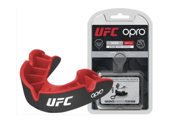 Капа для бокса OPRO Silver UFC (возраст 11+) Black/Red (ufc.102514001)