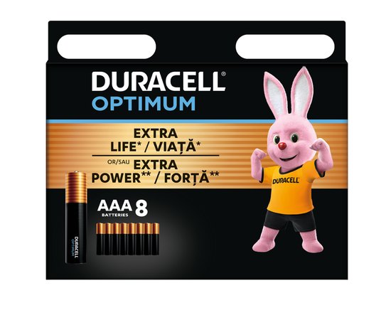 Батарейка Duracell AAA KPD 08*10 Optimum 1x8 шт (6835423)