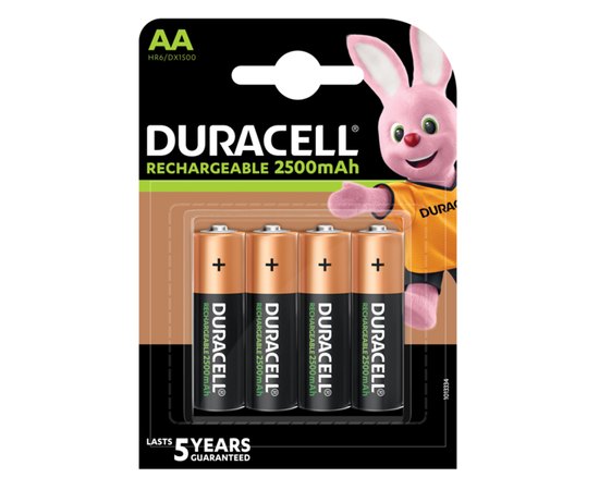 Аккумуляторная батарейка Duracell AA 2500 mAh 1х4 шт (6486621)