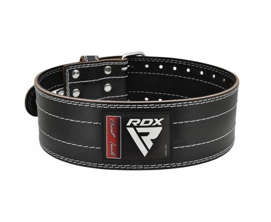 Пояс для тяжелой атлетики RDX Leather Black/White L (3282_403002)