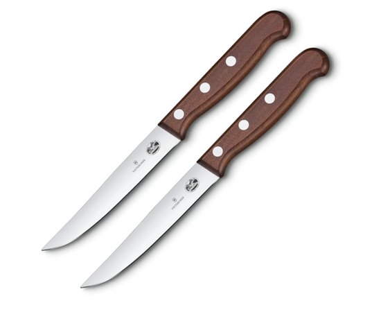 Набір кухонний Victorinox Wood Steak Set 2 ножі 12см з дерев. ручкою (GB) 5.1200.12G