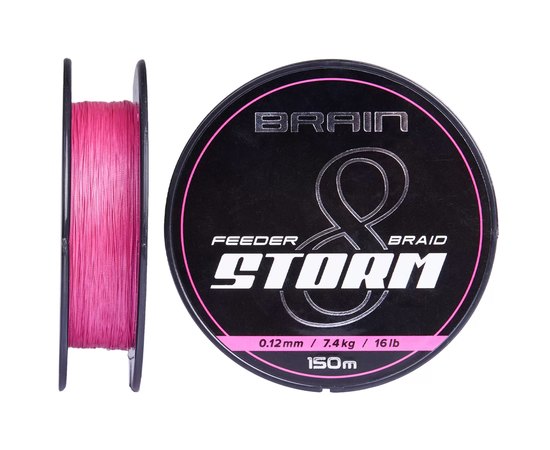 Шнур Brain Storm 8X pink 150m 0.06mm 8lb/3.8kg (1858.51.86), Диаметр, мм: 0.06, Разрывная нагрузка, кг : 3.8