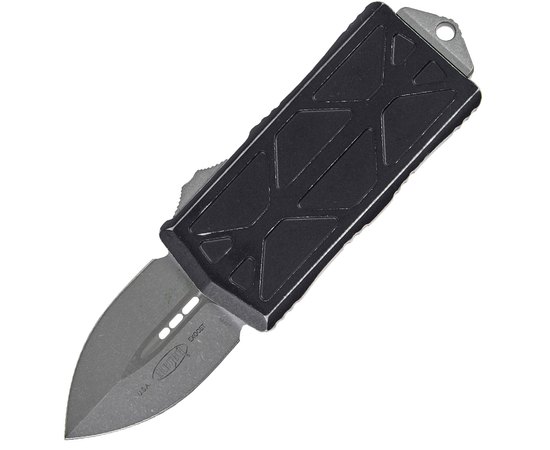 Кишеньковий ніж Microtech Exocet Double Edge Stonewash Distressed black (157-10DBK), Колір: Чорний