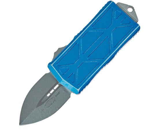 Карманный нож Microtech Exocet Double Edge Stonewash Distressed blue (157-10DBL), Цвет : Голубой