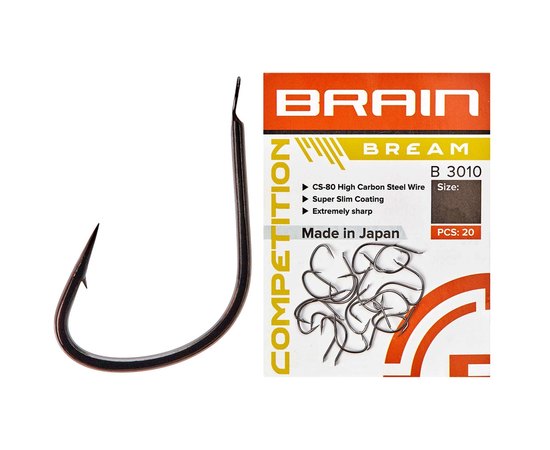 Гачок Brain Bream B3010 #4 20 шт/уп (1858.54.19), Номер гачка, №: 4