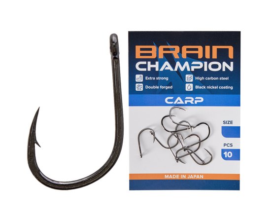 Гачок Brain Champion Carp #6 10 шт/уп (1858.54.31), Номер гачка, №: 6