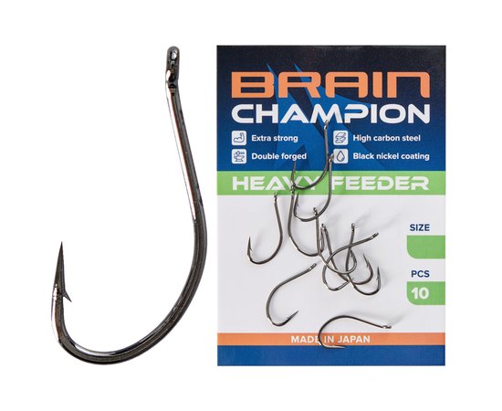 Крючок Brain Champion Heavy Feeder #2 10 шт/уп (1858.54.57), Номер крючка, № : 2