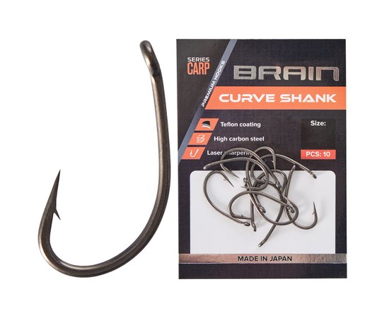 Крючок Brain Curve Shank #1 8 шт/уп (1858.80.12), Номер крючка, № : 1