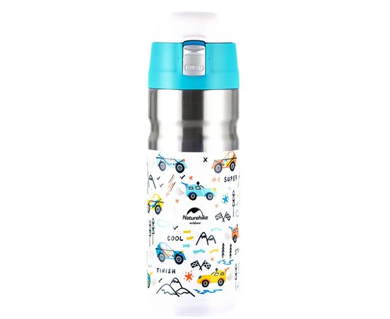 Термокружка Naturehike Vacuum Bottle 0,5 L NH19SJ009 White (6927595740453), Колір: White/blue