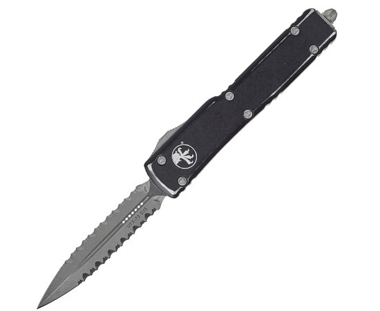 Карманный нож Microtech UTX-70 DE Apocalyptic DFS Distressed black (147-D12DBK), Цвет : Чёрный