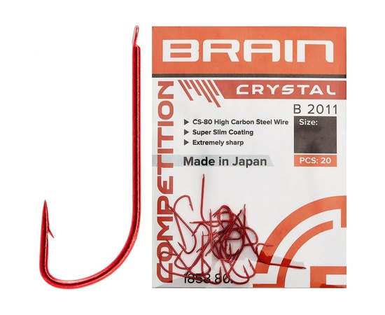 Гачок Brain Crystal B2011 #12 20 шт/уп red (1858.80.30), Номер гачка, №: 12