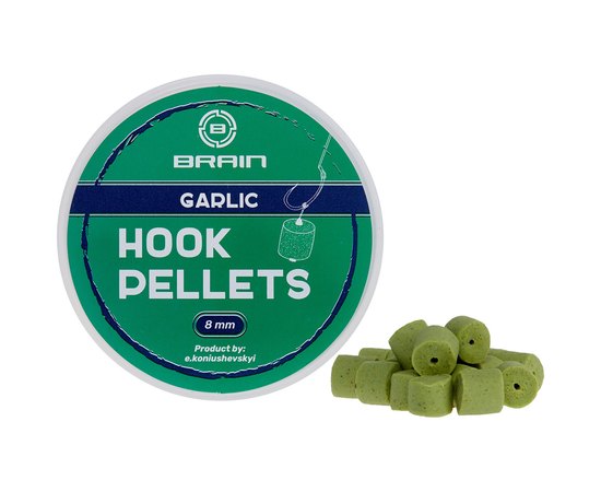 Пеллетс Brain Hook Pellets Garlic чеснок 8mm 70g (1858.53.91), Диаметр, мм : 8