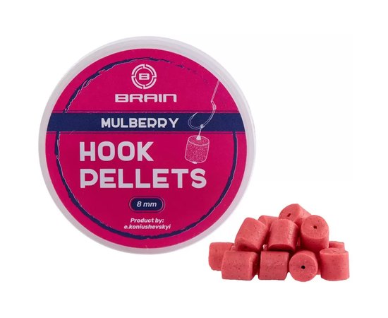 Пелетс Brain Hook Pellets Mulberry шовковиця 12mm 70g (1858.53.83), Діаметр, мм : 12