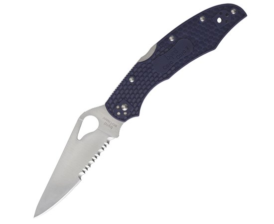 Кишеньковий ніж Spyderco Byrd Cara Cara 2 Half Serrated Blue (BY03PSBL2), Колір: Синій