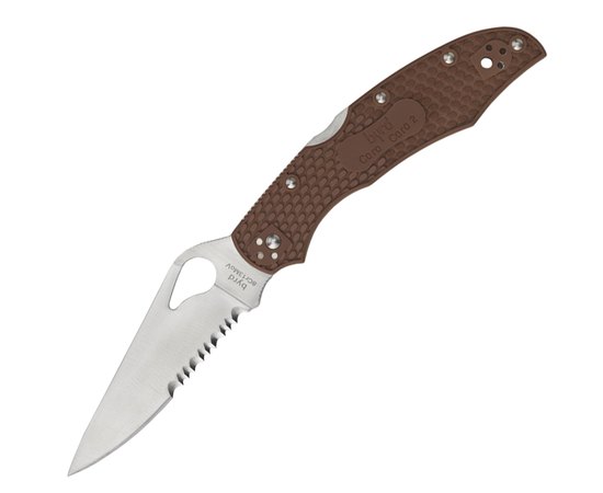 Кишеньковий ніж Spyderco Byrd Cara Cara 2 Half Serrated Brown (BY03PSBN2), Колір: Коричневий