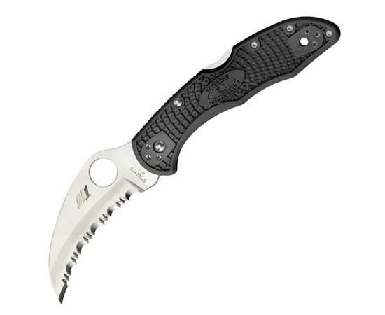 Нож тактический Spyderco Tasman Salt 2 Serrated Black (C106SBK2), Цвет : Чёрный