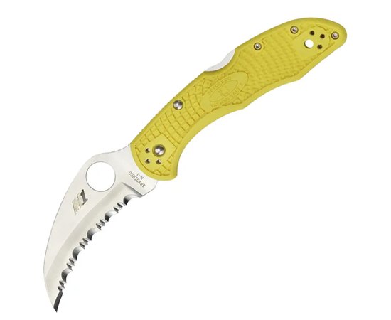 Ніж тактичний Spyderco Tasman Salt 2 Serrated Yellow (C106SYL2), Колір: Жовтий