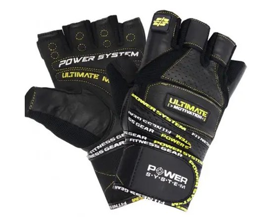 Перчатки для фитнеса Power System Ultimate Motivation PS-2810 Black Yellow Line L (PS_2810_L_Black/Yellow), Размер: L, Цвет: Чёрный/Жёлтый