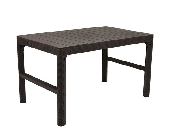 Стіл для саду пластиковий Keter Lyon rattan table коричневий (8711245143460), Колір: Коричневий