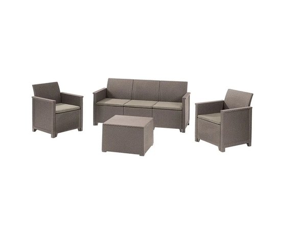 Набір садових меблів Keter Emma 3 seater set стіл-скринька бежевий (8711245155944)