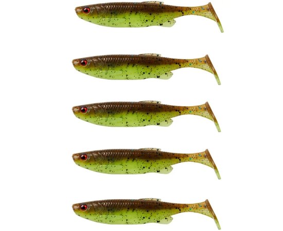 Силікон Savage Gear Fat Minnow T-Tail 105mm 11.0g Chartreuse Pumpkin (5 шт/уп) 76998, Колір: Chartreuse Pumpkin