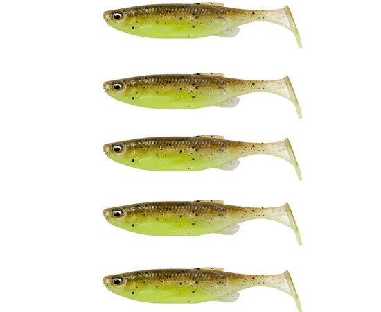 Силикон Savage Gear Fat Minnow T-Tail 105mm 11.0g Green Pearl Yellow (5 шт/уп) 76995, Цвет : Green Pearl Yellow