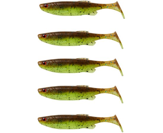 Силикон Savage Gear Fat Minnow T-Tail 90mm 7.0g Chartreuse Pumpkin (5 шт/уп) 76992, Цвет : Chartreuse Pumpkin