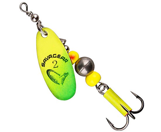 Блешня Savage Gear Caviar Spinner #2 6.0g 07-Fluo Yellow/Chartreuse (42310), Колір: Fluo Yellow/Chartreuse