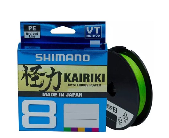 Шнур Shimano Kairiki 8 PE Mantis Green 150m 0.10mm 6.5kg (59WPLA58R01), Діаметр, мм : 0.10, Розривне навантаження, кг : 6.5