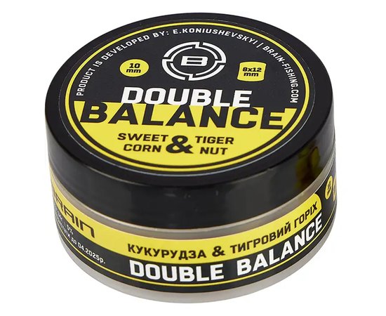 Бойли Brain Double Balance Sweet Corn & Tiger Nut кукурудза+тигровий горіх 10+8х12mm (1858.21.75), Діаметр, мм : 10+8х12