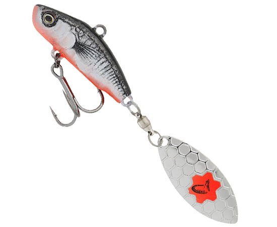 Тейл-спіннер Savage Gear 3D Sticklebait Tailspin 73mm 13.0g Black Red (76815), Колір: Black Red