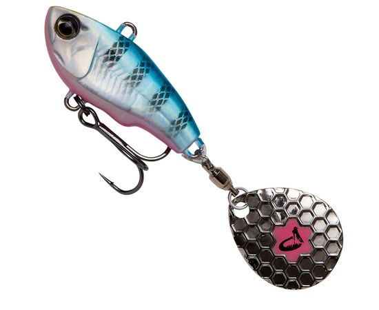 Тейл-спіннер Savage Gear Fat Tail Spin 55mm 9.0g Blue Silver Pink (71762), Колір: Blue Silver Pink