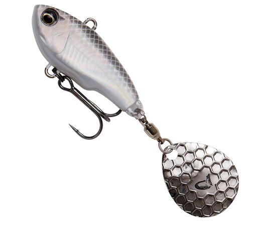 Тейл-спиннер Savage Gear Fat Tail Spin 65mm 16.0g White Silver (71763), Цвет: White Silver