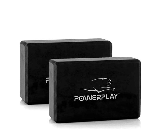 Блок для йоги PowerPlay 4006 Yoga Brick EVA 2 шт Черные (PP_4006_Black_2in), Цвет : Чёрный