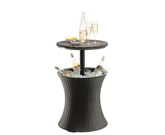 Стіл - бар пластиковий Keter Cool Bar Rattan коричневий (7290005828386), Колір: Коричневий