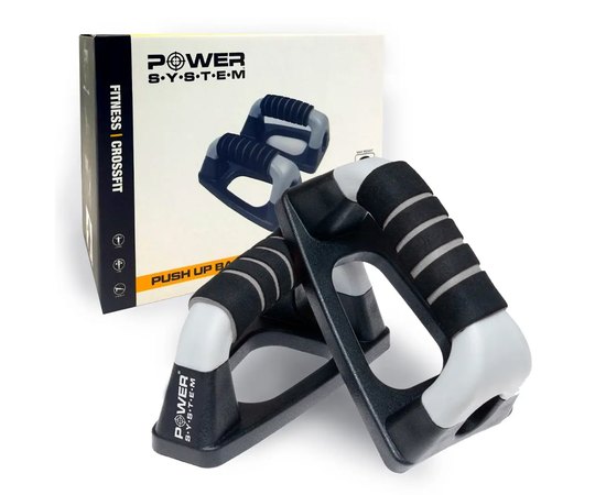 Упоры для отжиманий от пола Power System Bars Padded PS-4022 (PS-4022_Black-Grey)