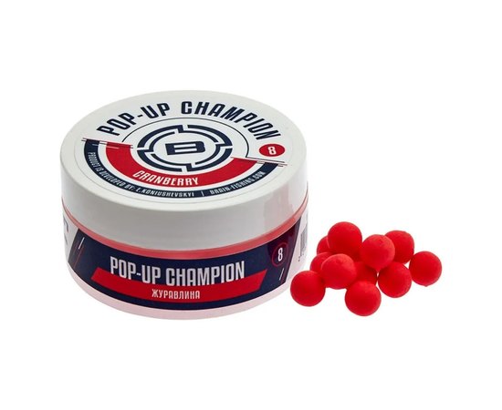 Бойлы Brain Champion Pop-Up Сranberry клюква 12mm 34g (1858.21.79), Вкус : Клюква