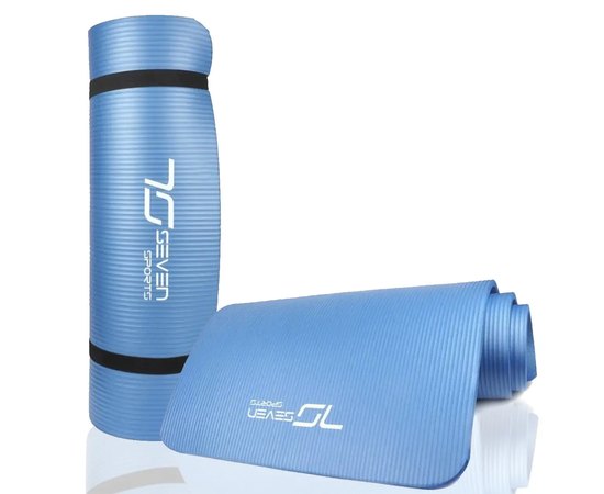 Килимок для йоги та фітнесу 7SPORTS NBR Yoga Mat+ MTS-3 180х60х1.5см блакитний (MTS-3 BLUE), Колір: Блакитний