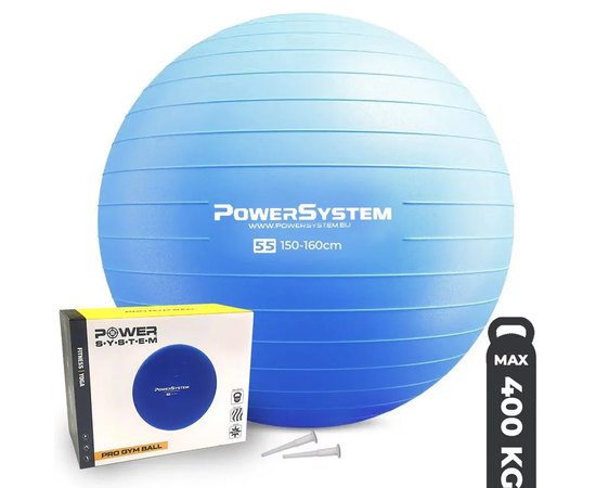 М'яч для фітнесу (фітбол) Power System PS-4011 Ø55 cm PRO Gymball Blue (PS-4011_55cm_Blue), Колір: Синій