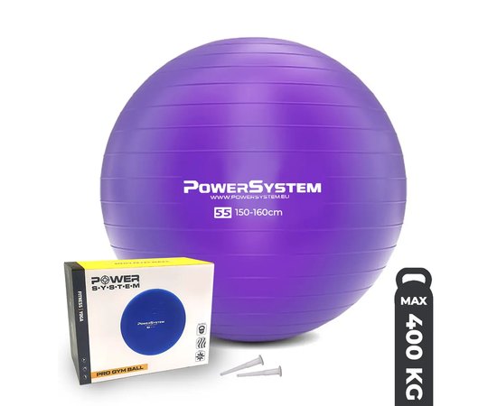 М'яч для фітнесу (фітбол) Power System PS-4011 Ø55 cm PRO Gymball Purple (PS-4011_55cm_Purple), Колір: Фіолетовий